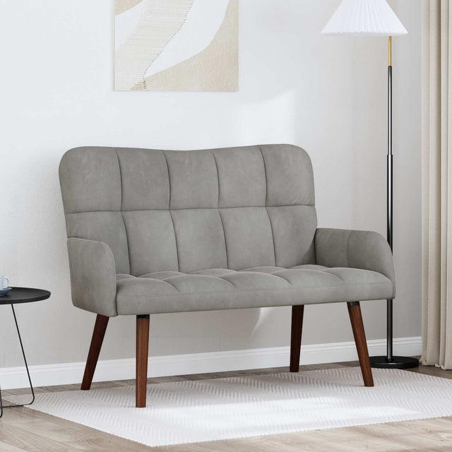 Vidaxl 2-zits sofa lichtgrijs 115 x 61 x 87 cm fluweel