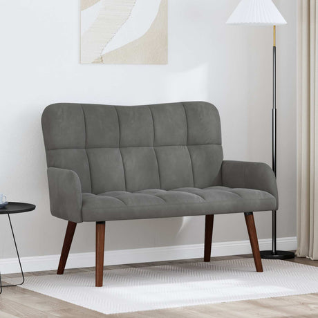 Vidaxl 2-zits sofa donkergrijs 115 x 61 x 87 cm fluweel