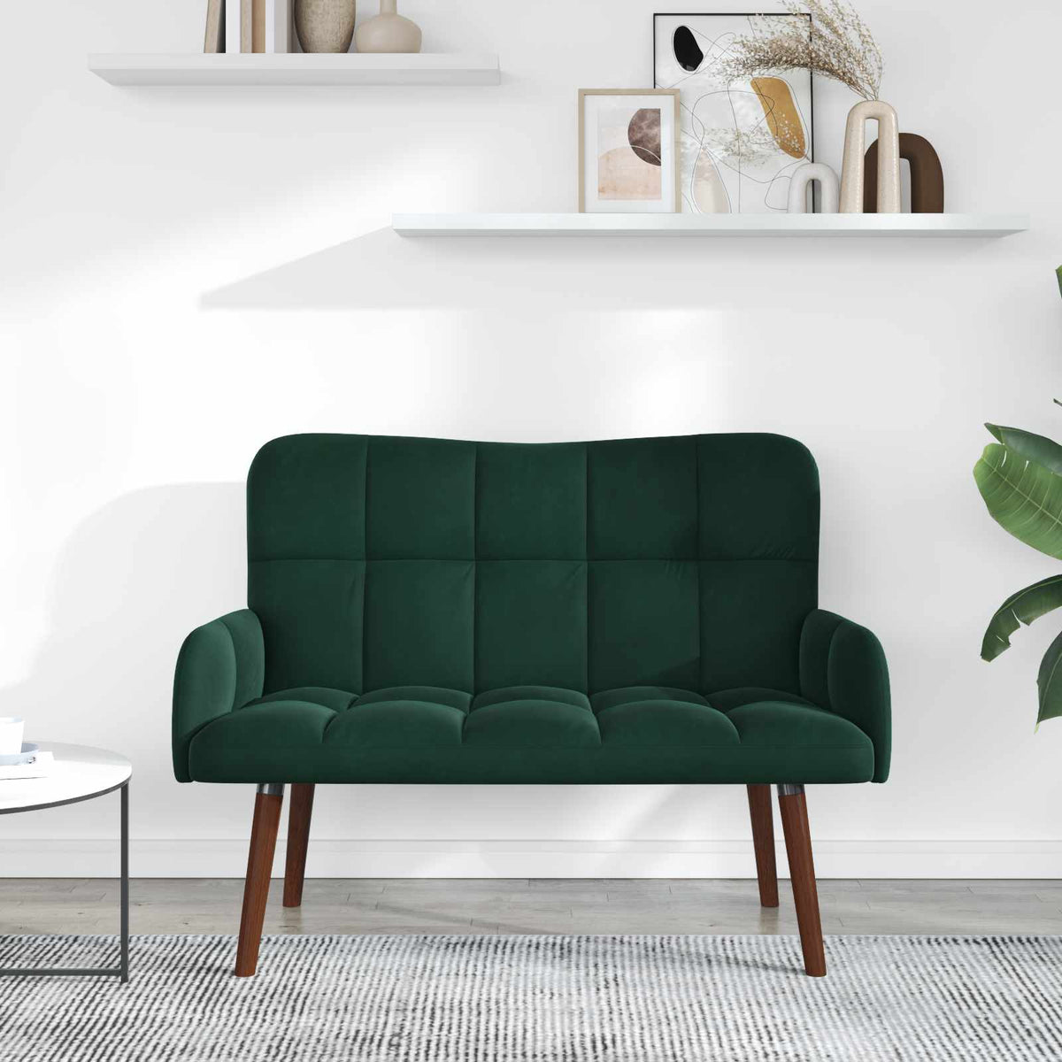 Vidaxl 2-zits sofa donkergroen 115 x 61 x 87 cm fluweel