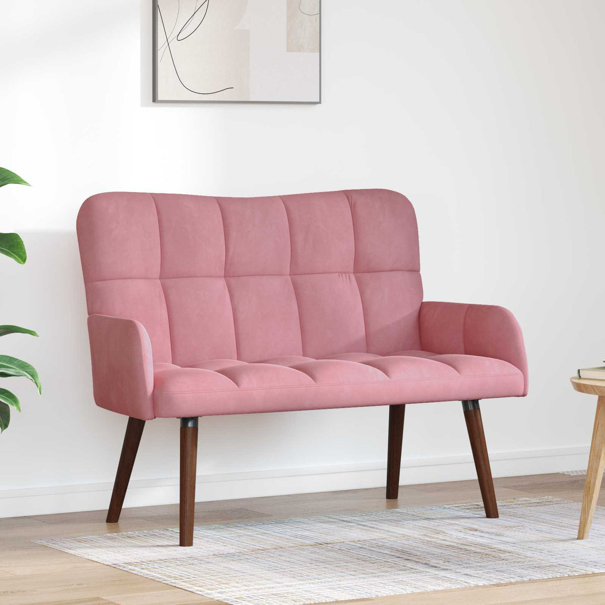 Vidaxl 2-zits sofa roze 115 x 61 x 87 cm fluweel