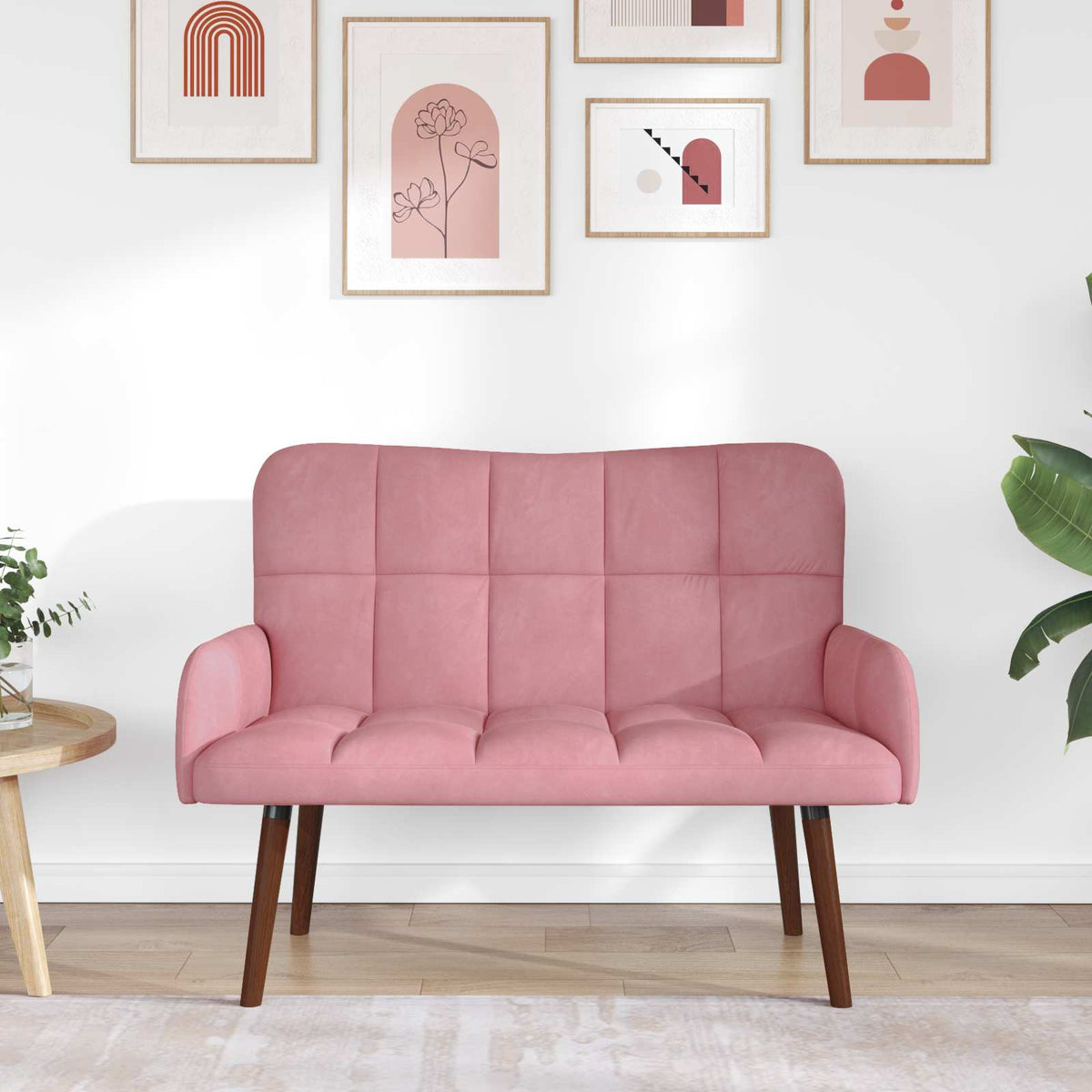 Vidaxl 2-zits sofa roze 115 x 61 x 87 cm fluweel