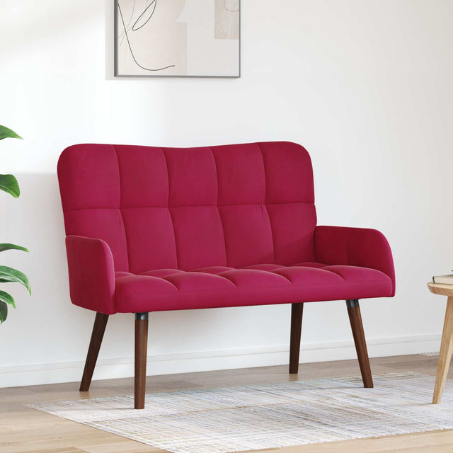 Vidaxl 2-zits sofa wijnrood 115 x 61 x 87 cm fluweel