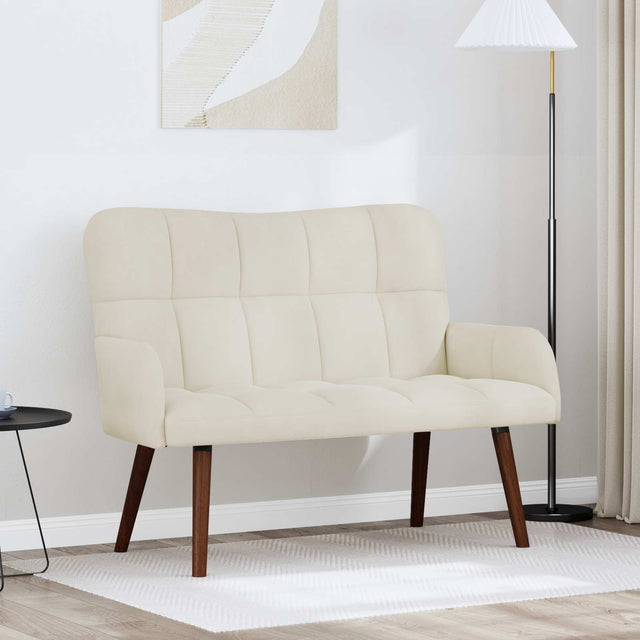 Vidaxl 2-zits sofa crèmekleurig 115 x 61 x 87 cm fluweel