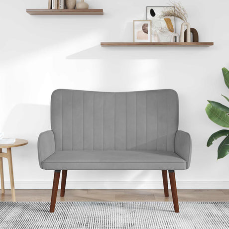 Vidaxl 2-zits sofa lichtgrijs 115 x 61 x 87 cm fluweel