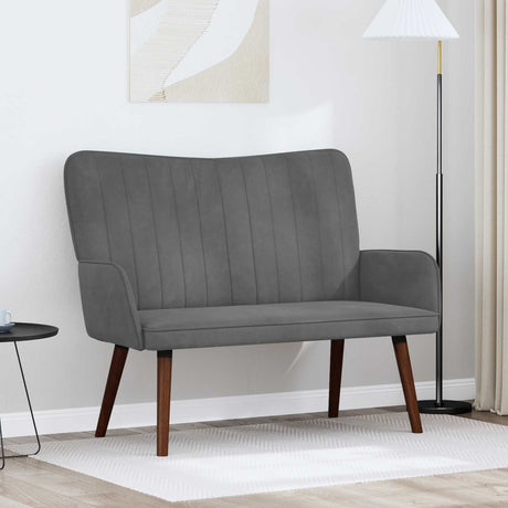 Vidaxl 2-zits sofa donkergrijs 115 x 61 x 87 cm fluweel