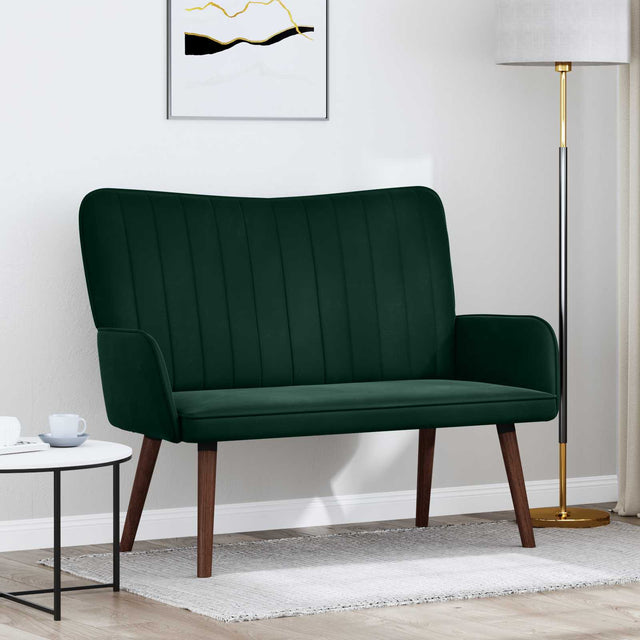 Vidaxl 2-zits sofa donkergroen 115 x 61 x 87 cm fluweel