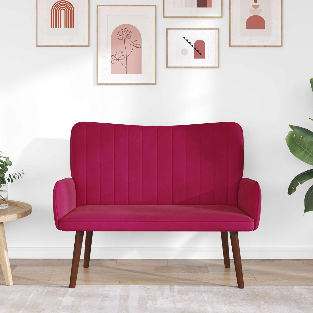 Vidaxl 2-zits sofa wijnrood 115 x 61 x 87 cm fluweel