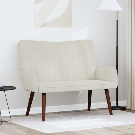 Vidaxl 2-zits sofa crèmekleurig 115 x 61 x 87 cm fluweel