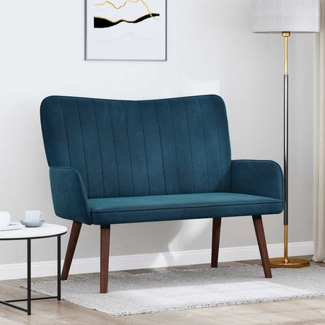 Vidaxl 2-zits sofa blauw 115 x 61 x 87 cm fluweel