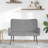 Vidaxl 2-zits sofa lichtgrijs 115 x 61 x 87 cm fluweel