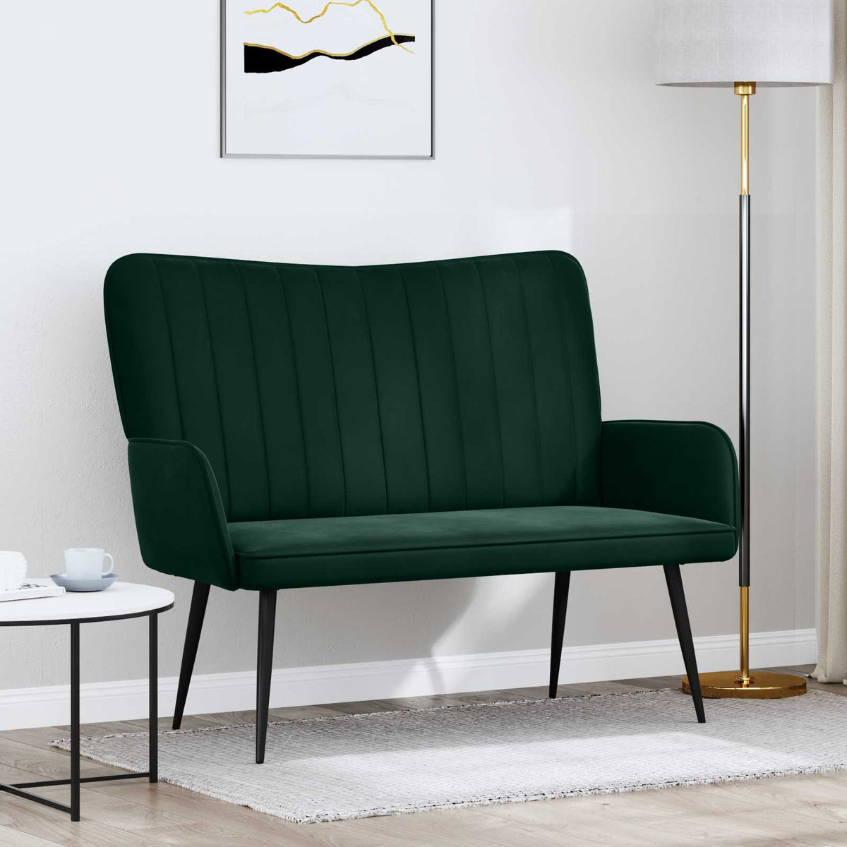 Vidaxl 2-zits sofa donkergroen 115 x 61 x 87 cm fluweel