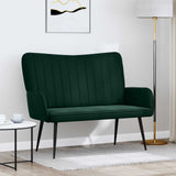 Vidaxl 2-zits sofa donkergroen 115 x 61 x 87 cm fluweel