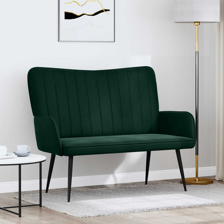 Vidaxl 2-zits sofa donkergroen 115 x 61 x 87 cm fluweel
