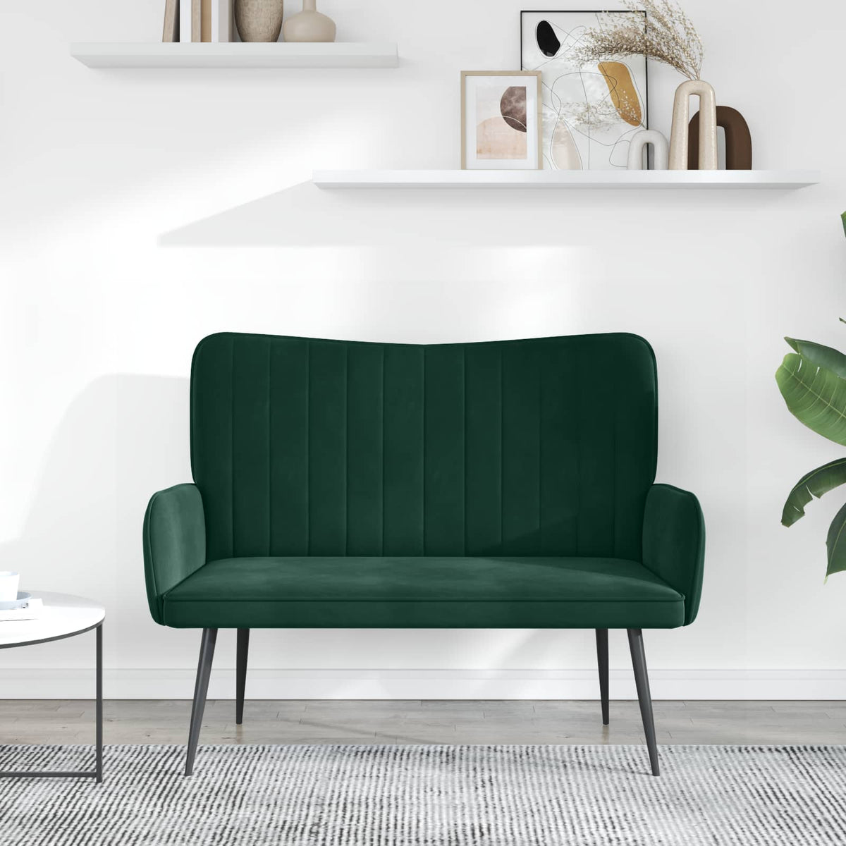 Vidaxl 2-zits sofa donkergroen 115 x 61 x 87 cm fluweel