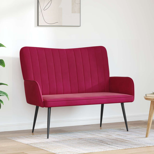 Vidaxl 2-zits sofa wijnrood 115 x 61 x 87 cm fluweel