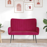 Vidaxl 2-zits sofa wijnrood 115 x 61 x 87 cm fluweel