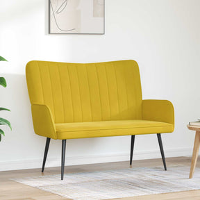 Vidaxl 2-zits sofa geel 115 x 61 x 87 cm fluweel