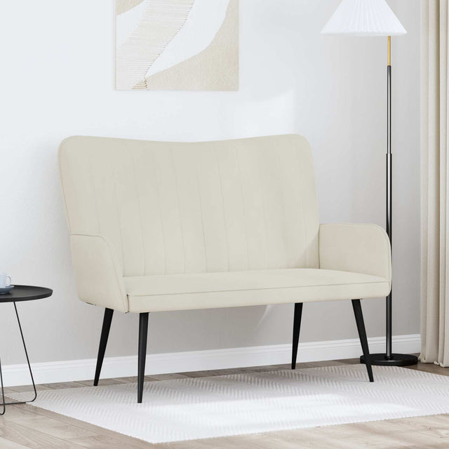Vidaxl 2-zits sofa crèmekleurig 115 x 61 x 87 cm fluweel
