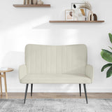 Vidaxl 2-zits sofa crèmekleurig 115 x 61 x 87 cm fluweel