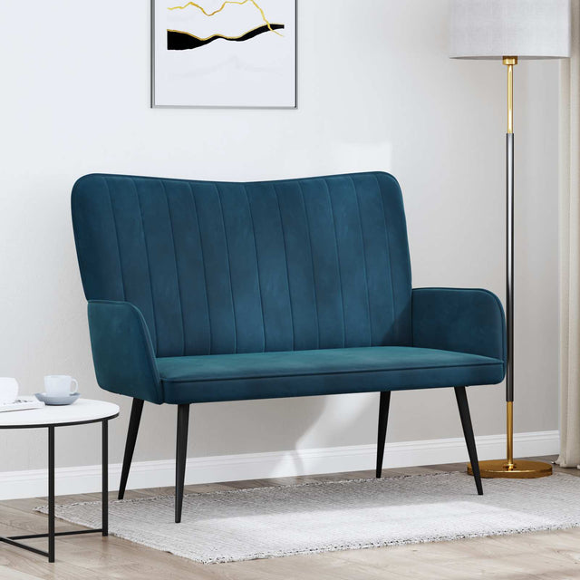 Vidaxl 2-zits sofa blauw 115 x 61 x 87 cm fluweel