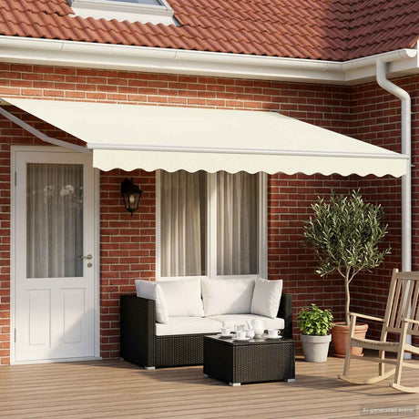 Vidaxl uitschuifbare luifel crèmekleurig 4 x 2 m