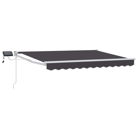 Vidaxl handbediende luifel met led's antraciet en wit 3,5 x 2 m