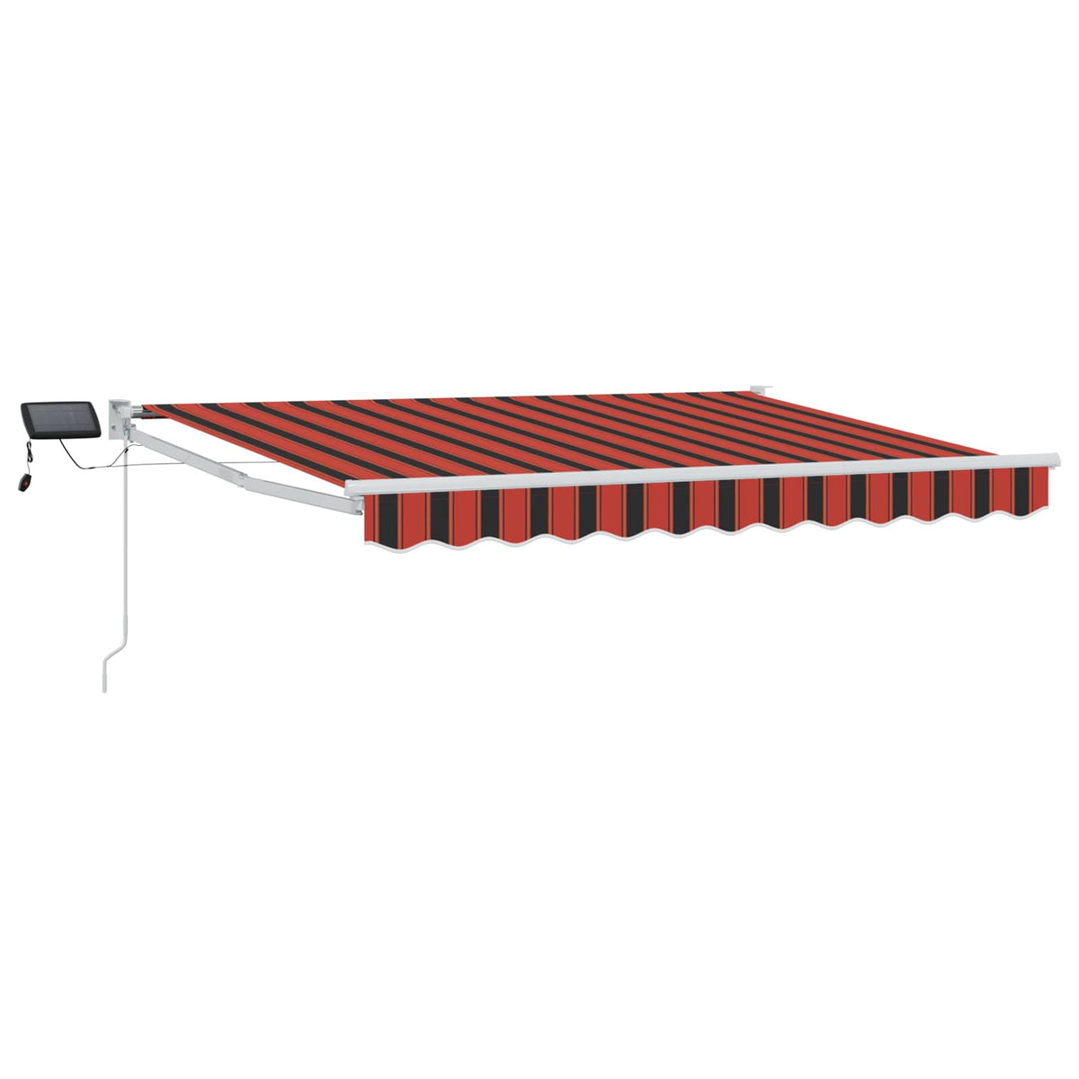 Vidaxl handbediende luifel met led's oranje, zwart, wit 3,5 x 2 m