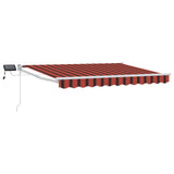 Vidaxl handbediende luifel met led's oranje, zwart, wit 3,5 x 2 m