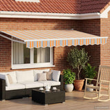 Vidaxl handbediende luifel met led's blauw, oranje, wit 3 x 2,5 m
