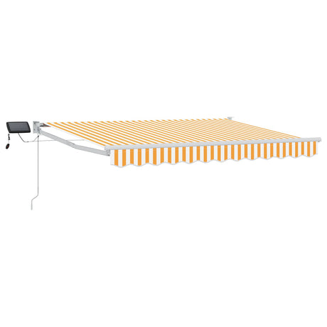 Vidaxl handbediende luifel met led's oranje en wit 3,5 x 2,5 m