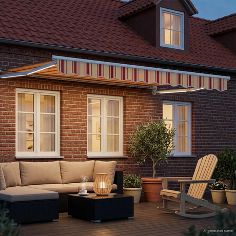 Vidaxl handbediende luifel met led's multikleur 3,5 x 2,5 m