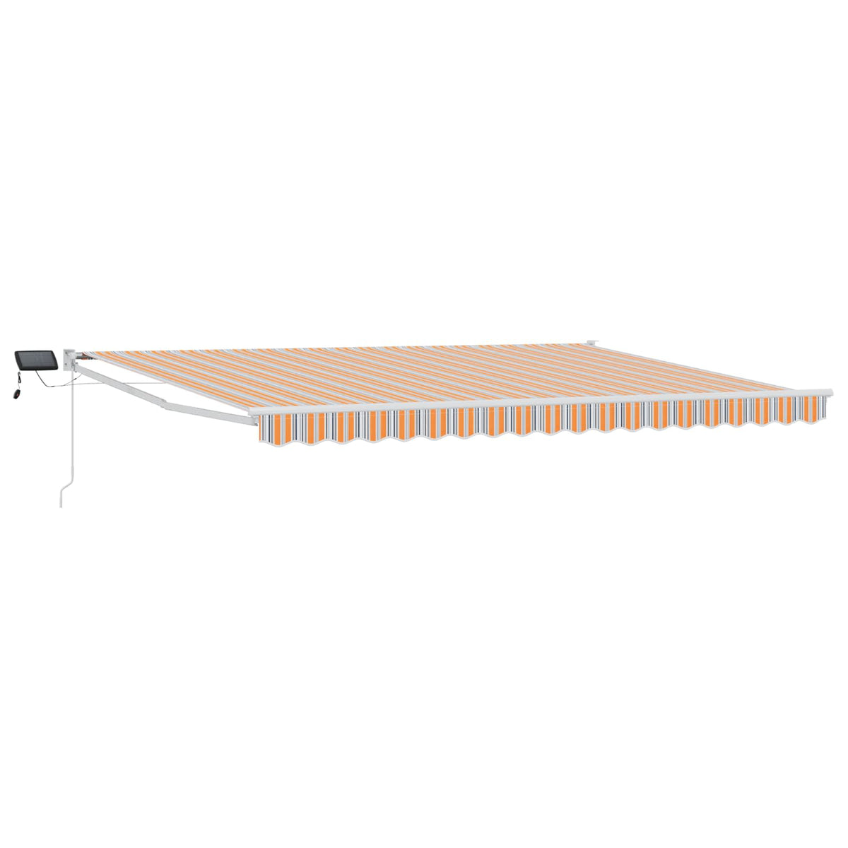 Vidaxl handbediende luifel met led's blauw, oranje, wit 4 × 3 m