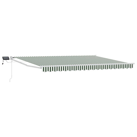 Vidaxl handbediende luifel met led's groen en wit 4 × 3 m
