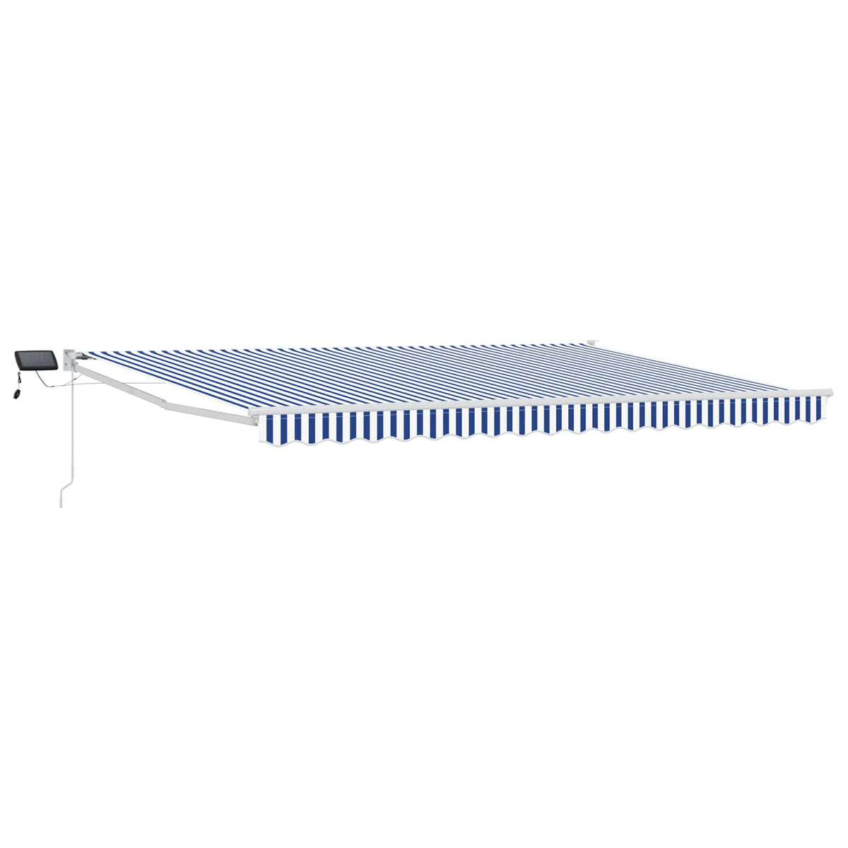 Vidaxl handbediende luifel met led's blauw en wit 4,5 × 3 m