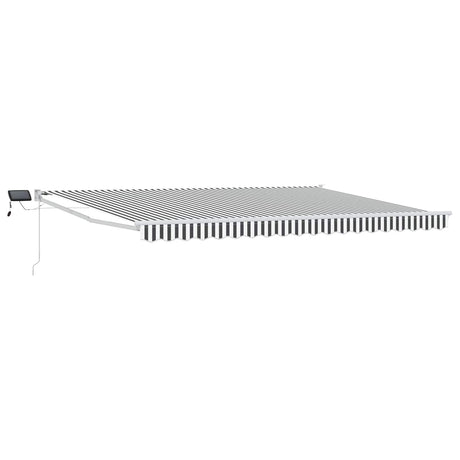 Vidaxl handbediende luifel met led's antraciet en wit 5 x 3 m