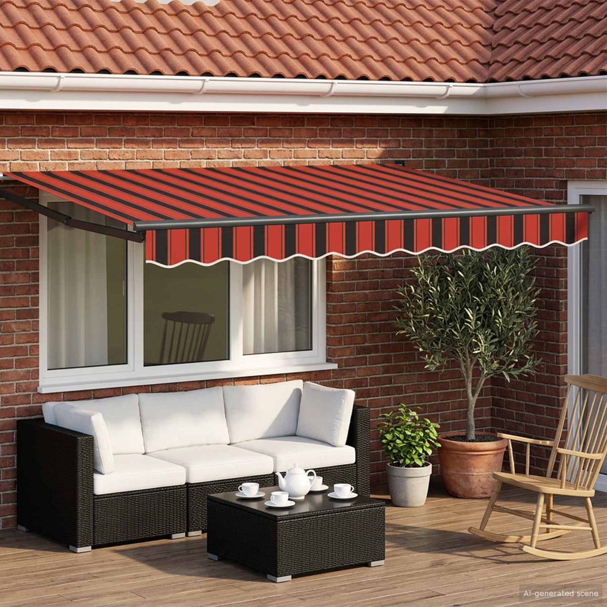 Vidaxl handbediende luifel met led's 2,5 x 2 m