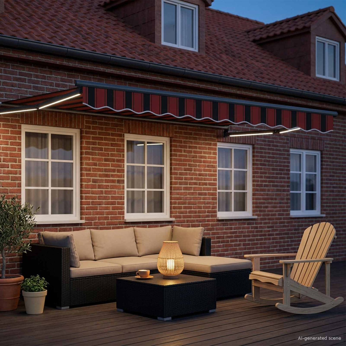 Vidaxl handbediende luifel met led's 2,5 x 2 m