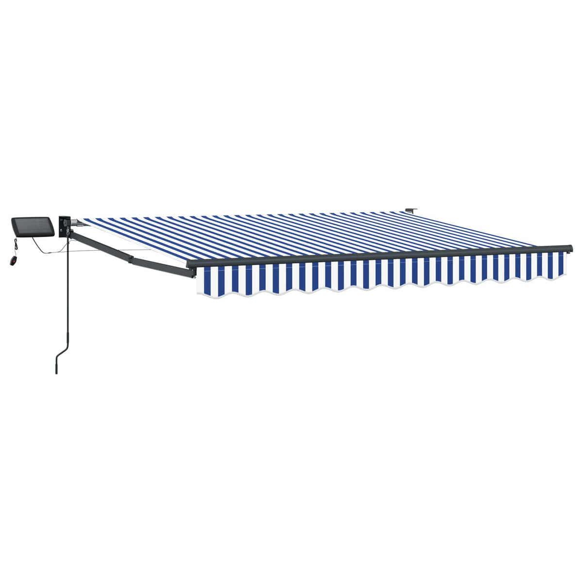 Vidaxl handbediende luifel met led's blauw, wit, anthraciet 3,5 x 2 m