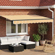 Vidaxl handbediende luifel met led's geel, wit, anthraciet 3,5 x 2 m