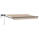 Vidaxl handbediende luifel met led's beige en antraciet 3,5 x 2 m