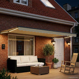 Vidaxl handbediende luifel met led's crème en antraciet 4 x 2 m