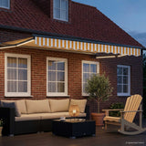 Vidaxl handbediende luifel met led's geel, wit, anthraciet 3 x 2,5 m