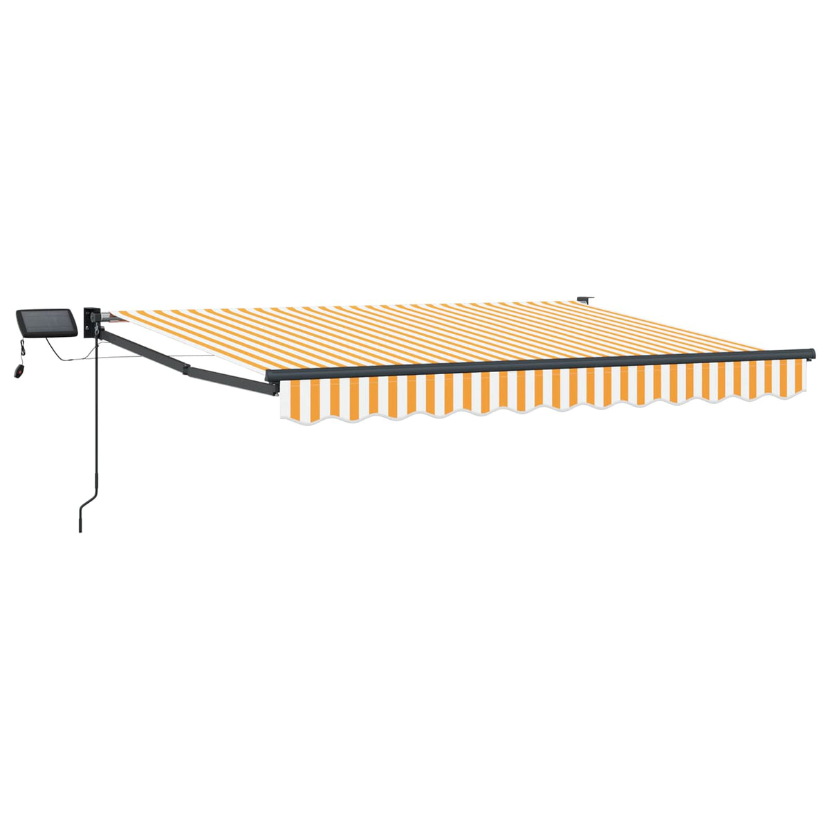 Vidaxl handbediende luifel met led's geel, wit, anthraciet 3 x 2,5 m