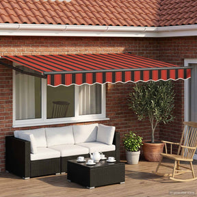 Vidaxl handbediende luifel met led's 3,5 x 2,5 m