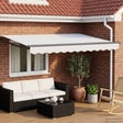 Vidaxl handbediende luifel met led's 3,5 x 2,5 m