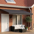 Vidaxl handbediende luifel met led's antraciet 4 × 3 m