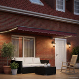 Vidaxl handbediende luifel met led's 4 × 3 m