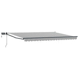 Vidaxl handbediende luifel met led's antraciet en wit 4 × 3 m