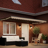 Vidaxl handbediende luifel met led's beige en antraciet 4 × 3 m