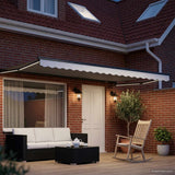 Vidaxl handbediende luifel met led's wit en antracietkleurig 4 × 3 m